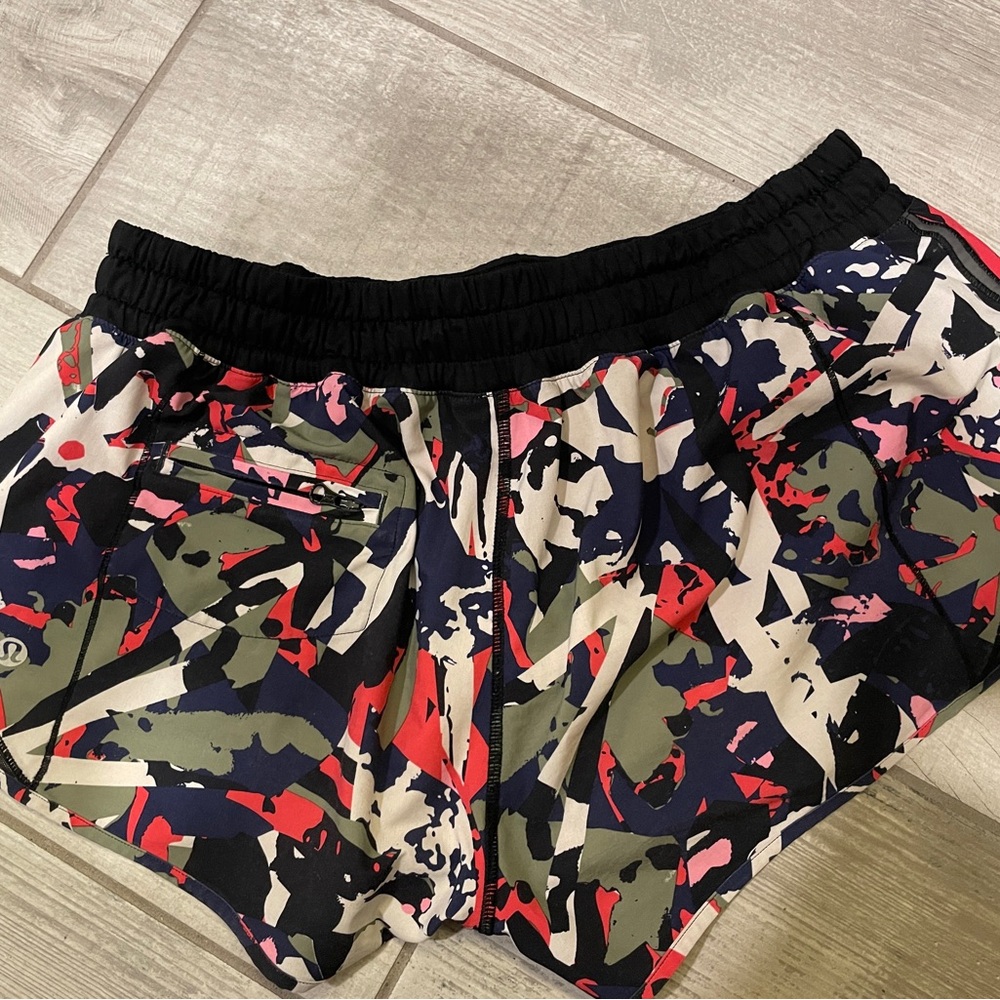 lululemon athletica Black and Red Athletic Shorts